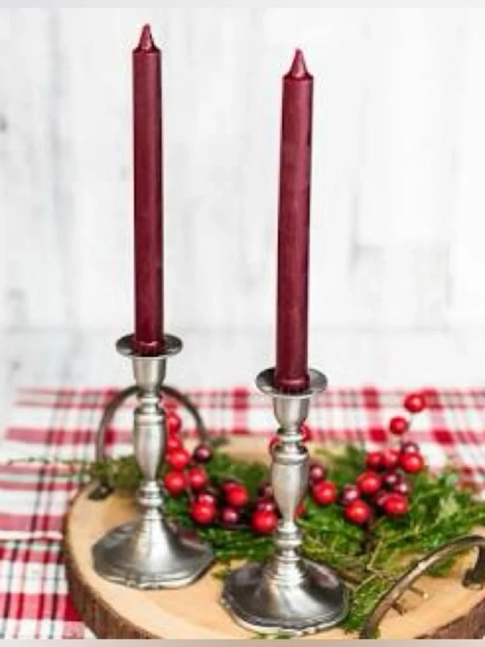 Red Glitter Taper Candle Set Metallic Rare Vintage Holiday Decoration Lot Bundle